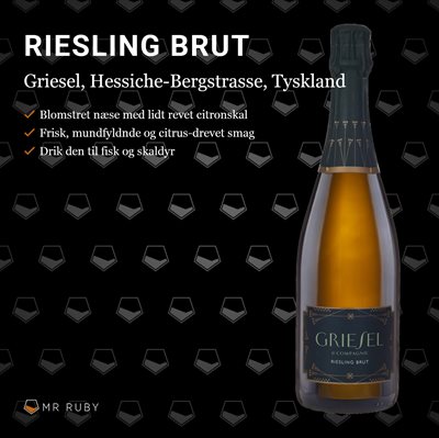 2018 Riesling Brut, Griesel & Compagnie, Hessiche Bergstrasse, Tyskland